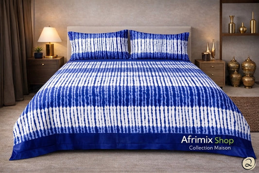 Parure de Draps 3 Pièces 100% Coton – Motif Élégant & Moderne – 240x250cm