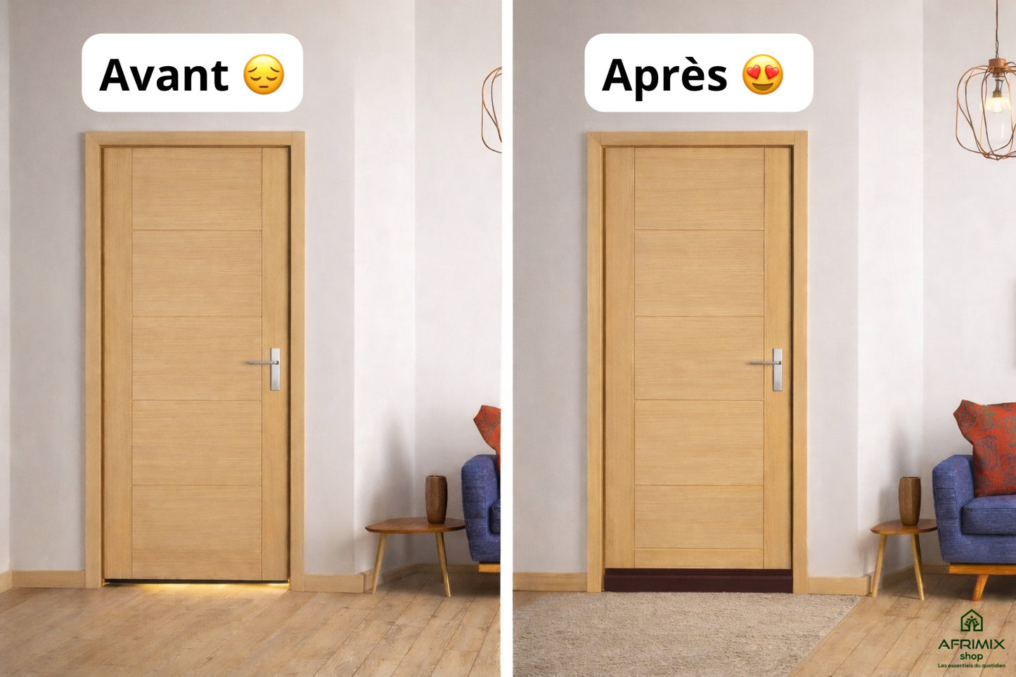 Bande auto adhésive pour bas de porte – Anti insectes et poussière