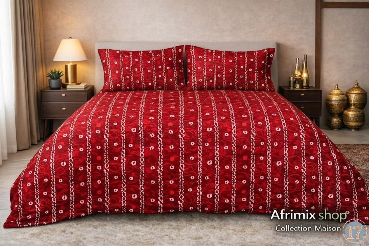 Parure de Draps 3 Pièces  – Motif Élégant & Moderne – 240x250cm