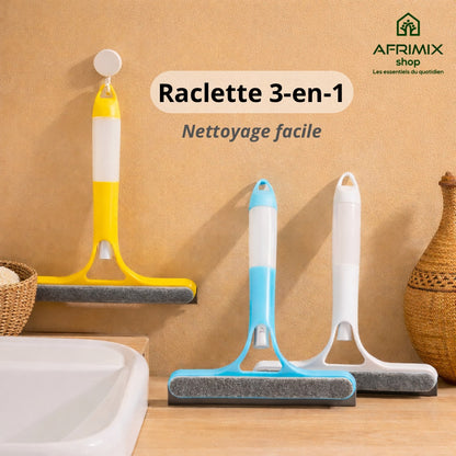Raclette Nettoyante 3-en-1 avec Spray – Vitres & Salle de bain