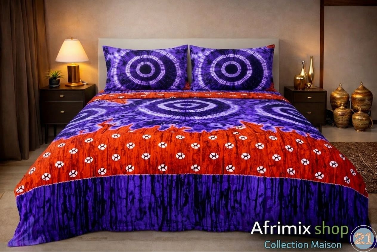 Parure de Draps 3 Pièces  – Motif Élégant & Moderne – 240x250cm