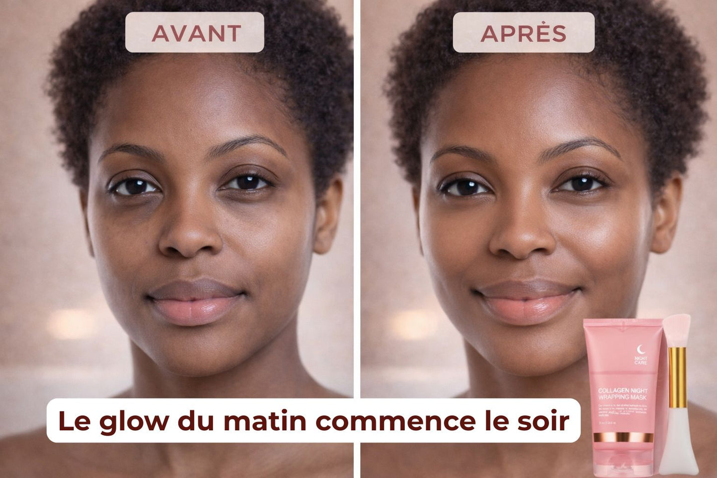 Masque de Nuit au Collagène – Peau Douce, Lisse & Lumineuse au Réveil