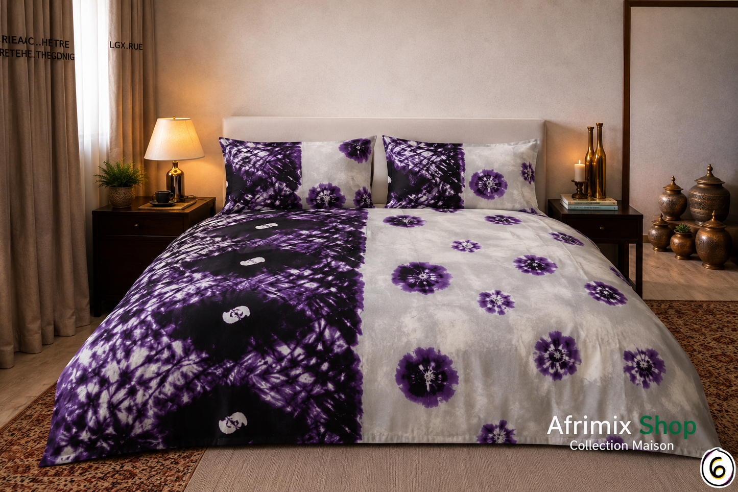 Parure de Draps 3 Pièces  – Motif Élégant & Moderne – 240x250cm