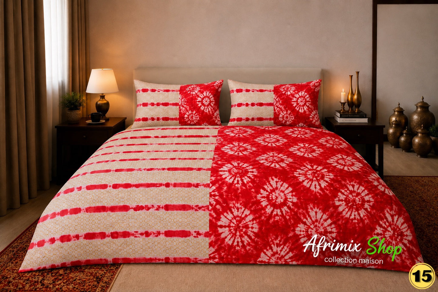 Parure de Draps 3 Pièces  – Motif Élégant & Moderne – 240x250cm