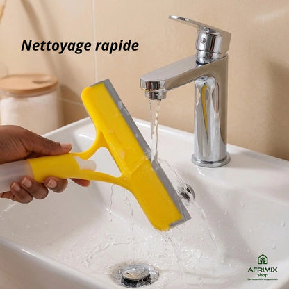 Raclette Nettoyante 3-en-1 avec Spray – Vitres & Salle de bain