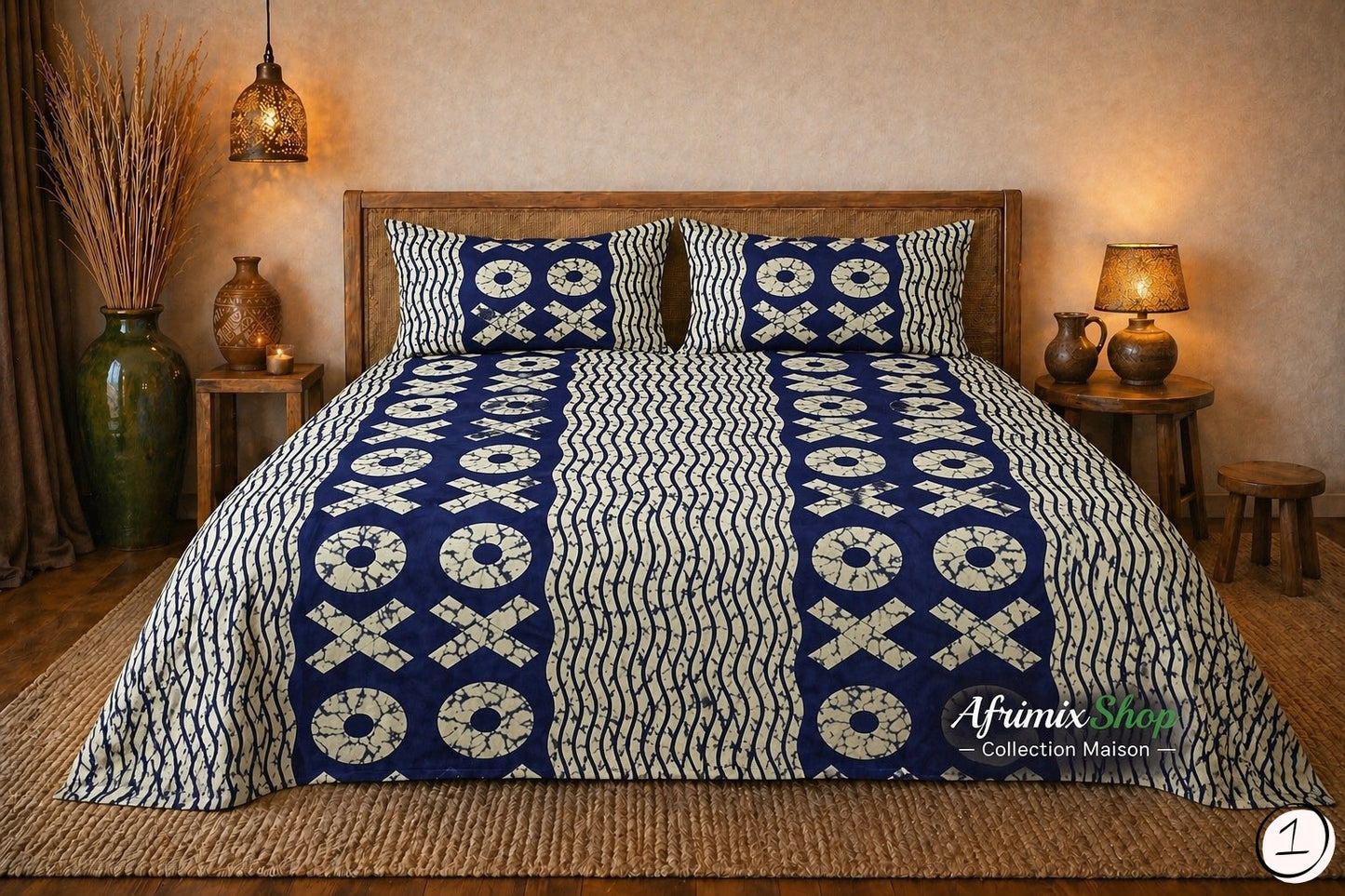 Parure de Draps 3 Pièces  – Motif Élégant & Moderne – 240x250cm