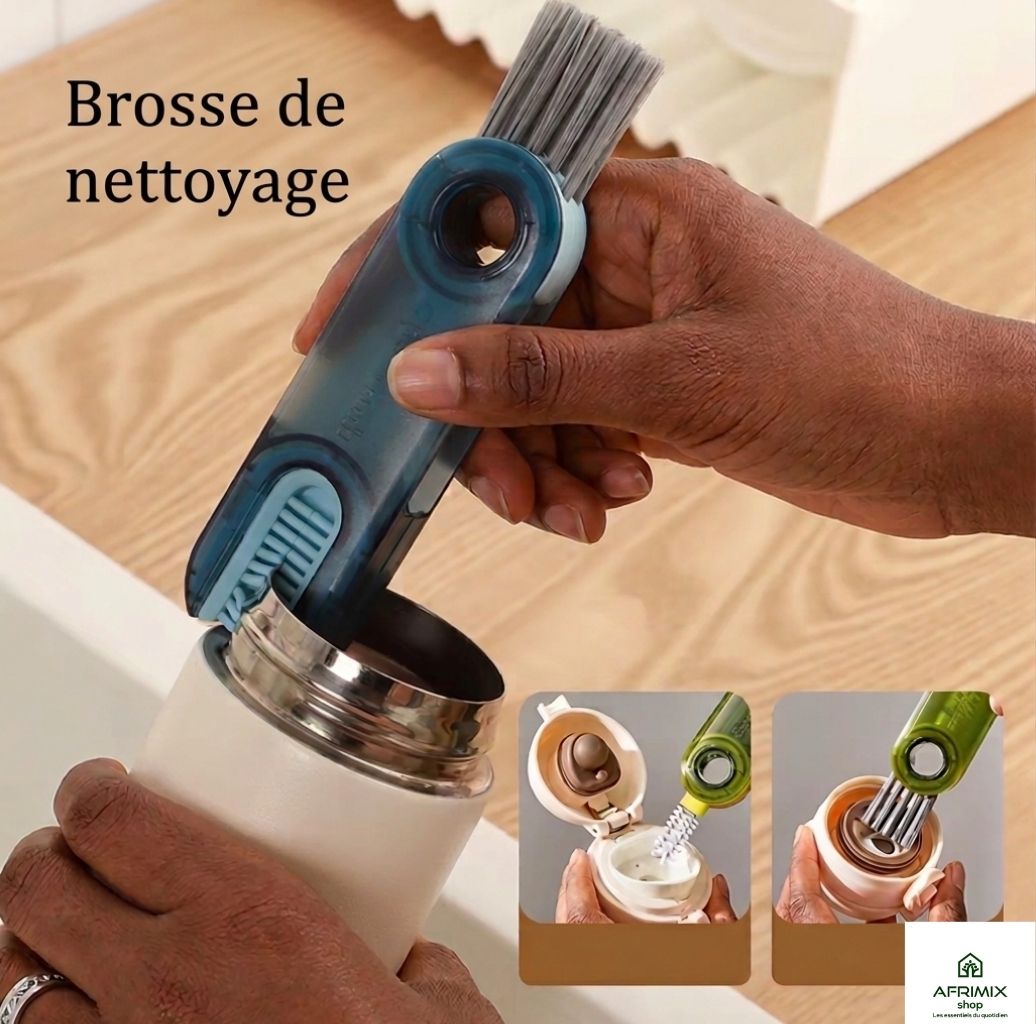 Brosse de nettoyage 3 en 1 pour gourdes, thermos et biberons