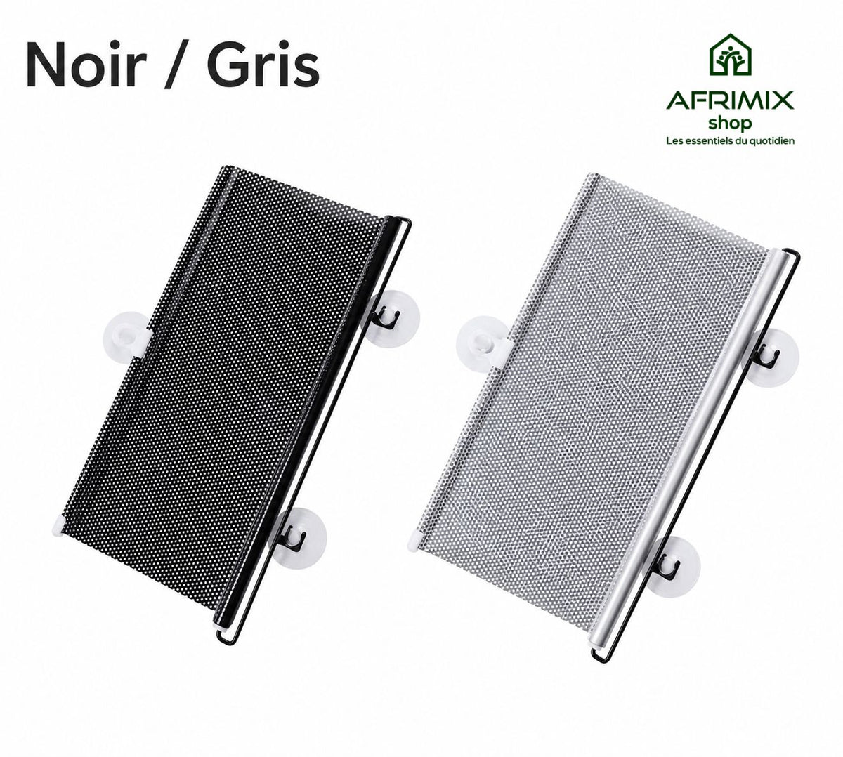 ☀️❄️ Store enrouleur occultant anti-chaleur – Voiture, maison & bureau (Noir / Silver)