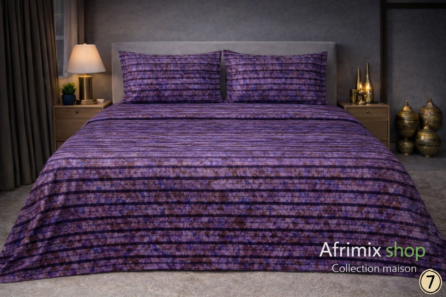 Parure de Draps 3 Pièces  – Motif Élégant & Moderne – 240x250cm
