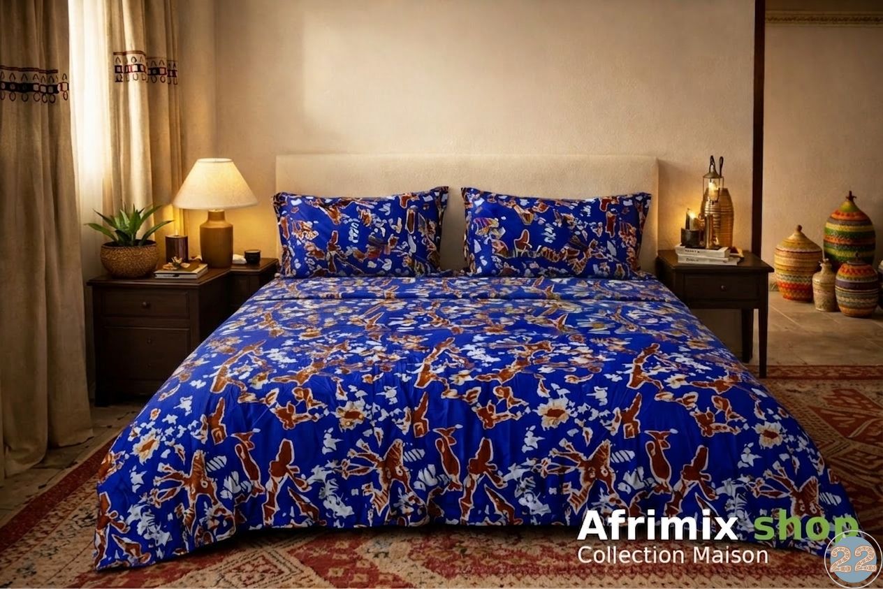 Parure de Draps 3 Pièces  – Motif Élégant & Moderne – 240x250cm