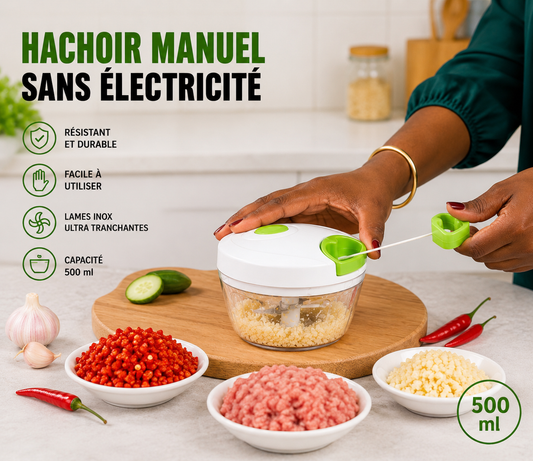 Mini Hachoir Manuel Sans Électricité – 3 lames inox