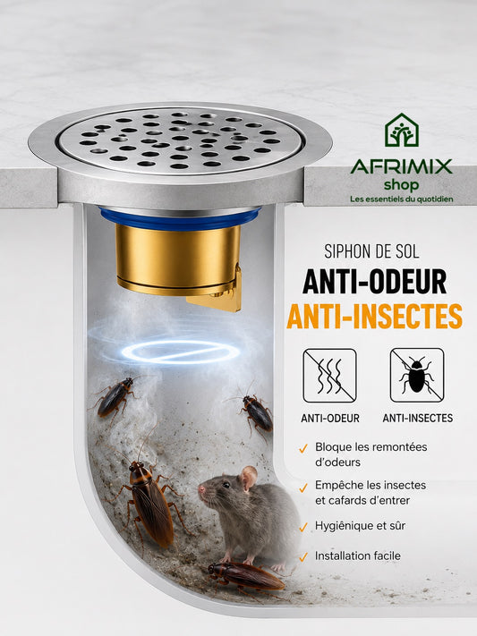 Siphon Anti-Odeur & Anti-Insectes Universel – Salle de Bain & Cuisine