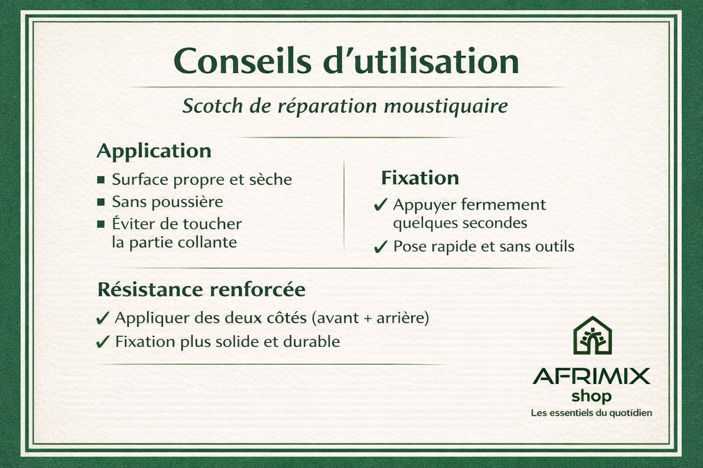 Ruban Réparation Moustiquaire – Scotch Filet Anti-Moustiques Ultra Résistant