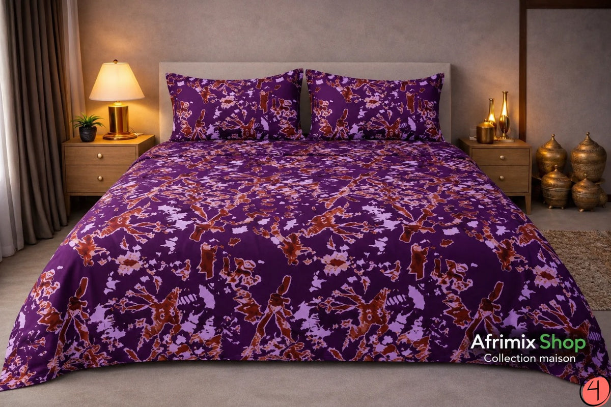 Parure de Draps 3 Pièces  – Motif Élégant & Moderne – 240x250cm