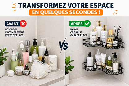 Étagère d’angle sans perçage – Salle de bain