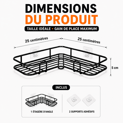 Étagère d’angle sans perçage – Salle de bain